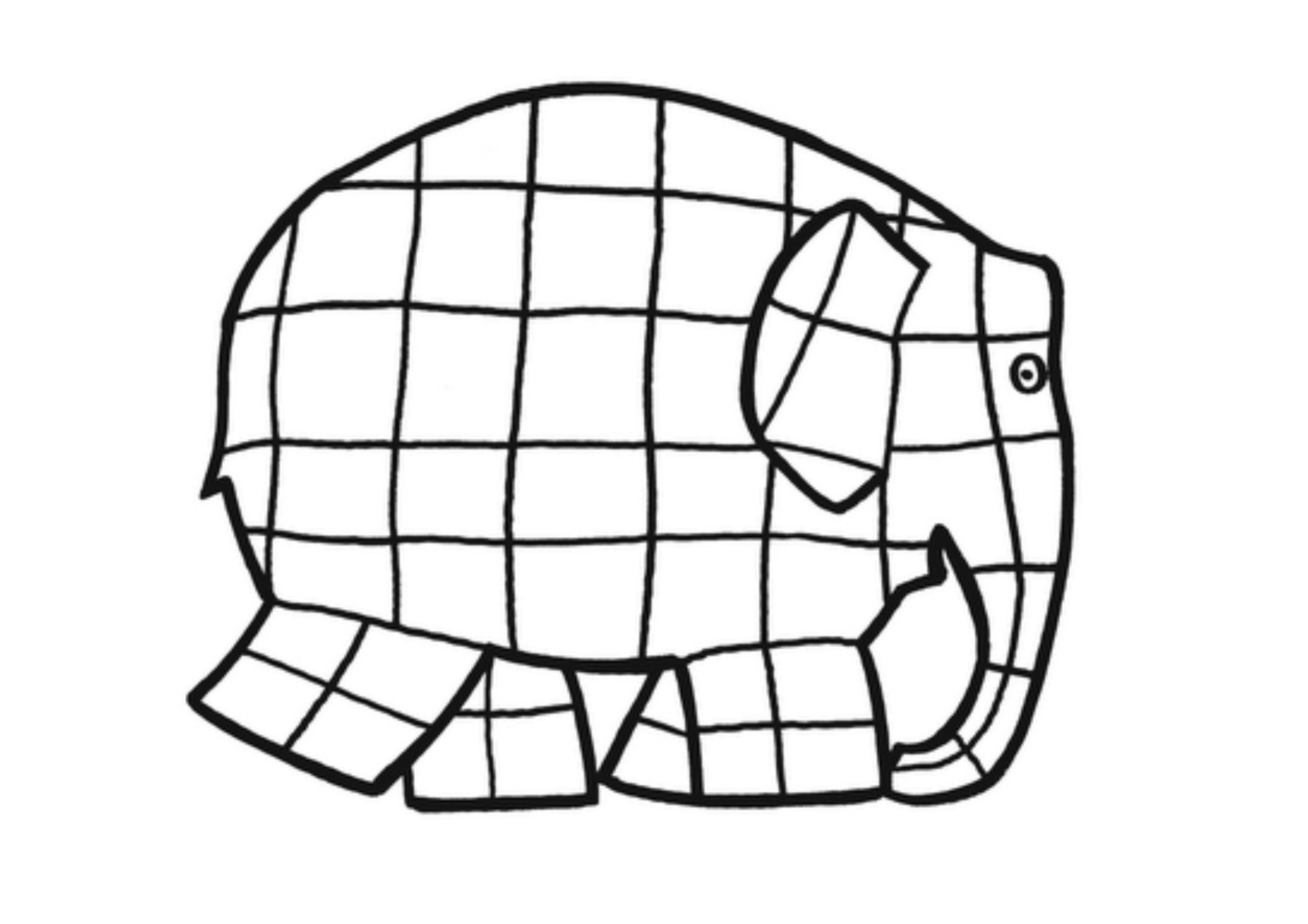 Kleurplaat Olifant Elmer